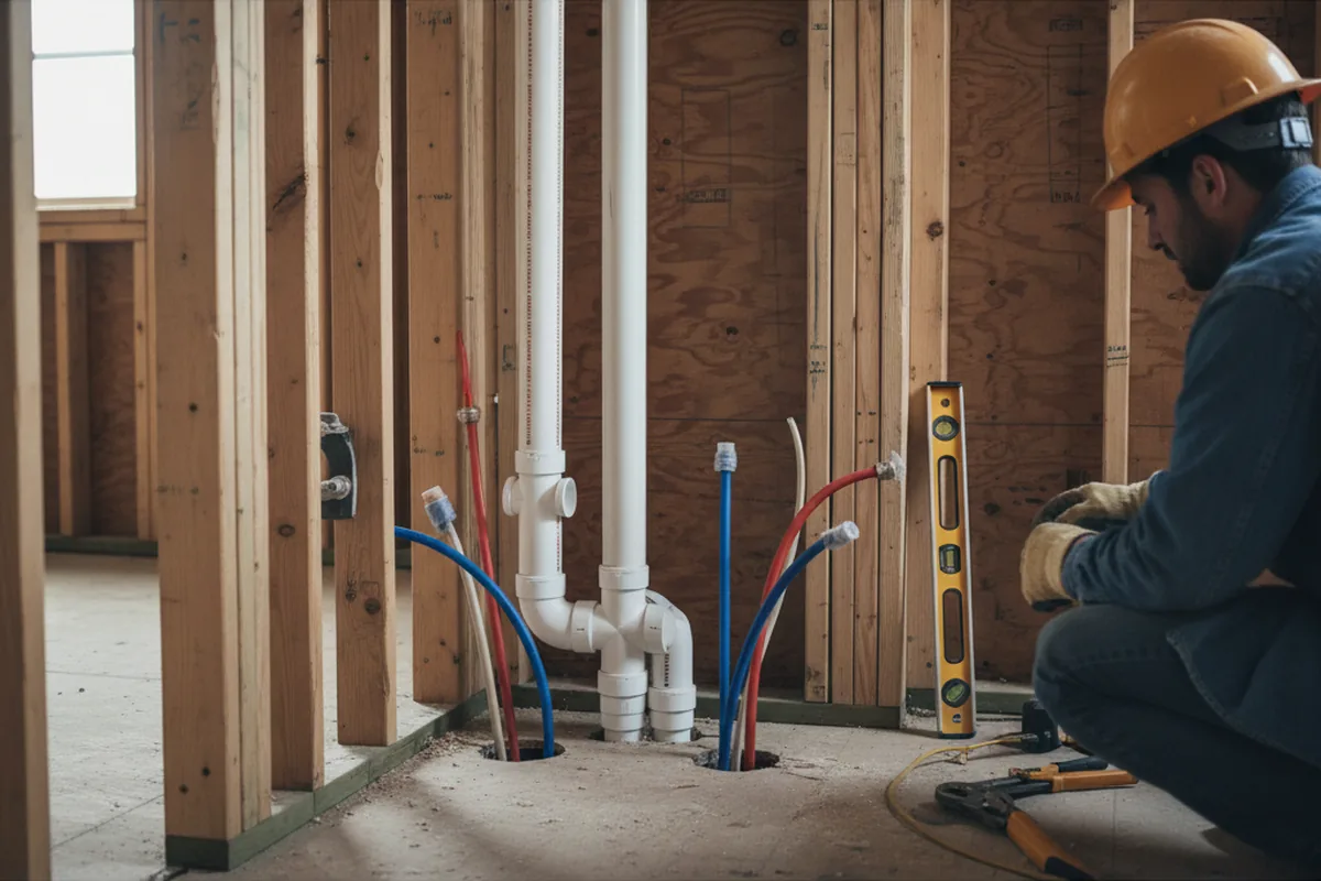 Drain and supply rough-in during Drain Cleaning in Bellamy